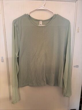 Old Navy Sage Green Long Sleeve Crewneck Top
